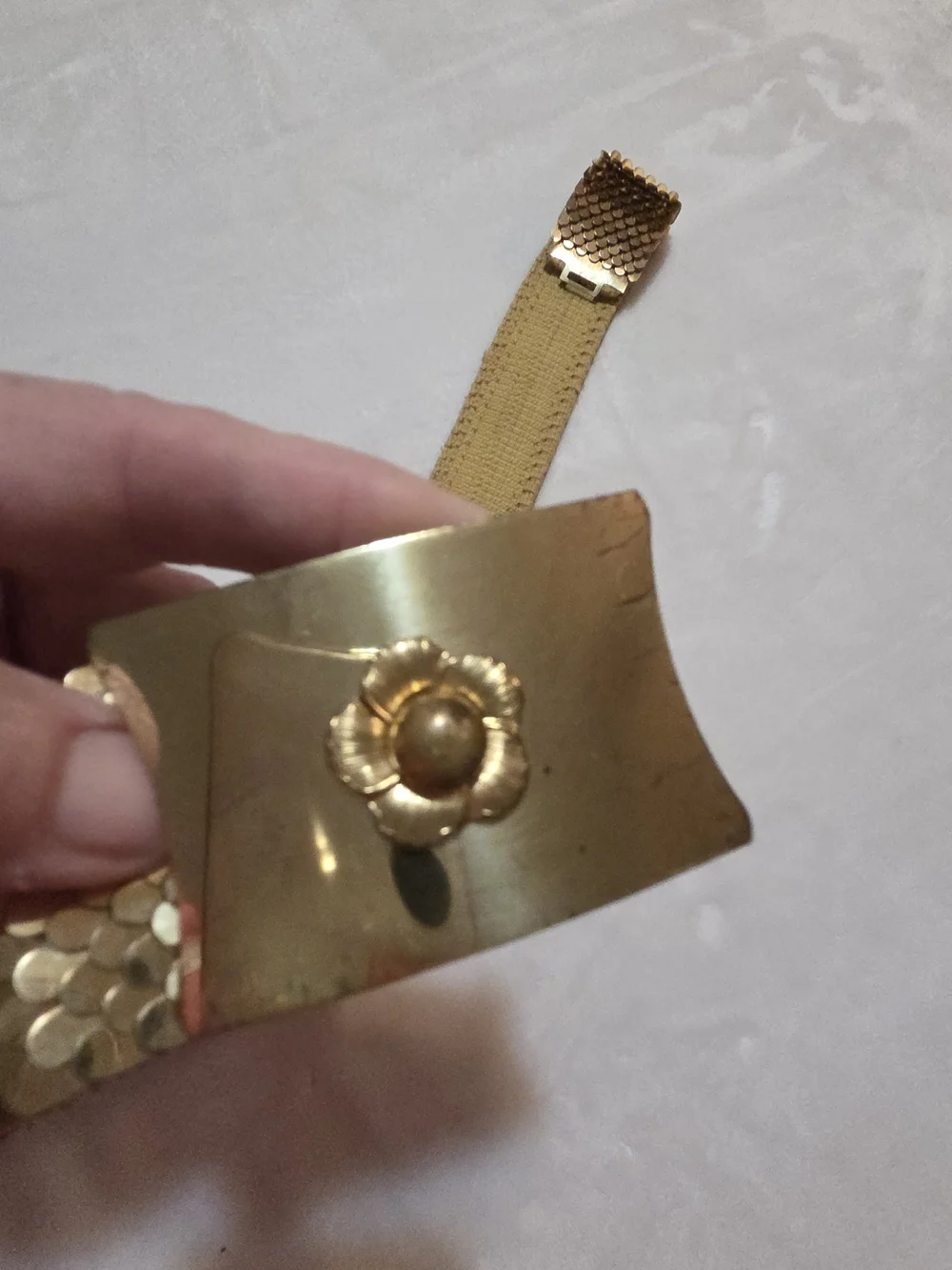 Gold Metal Scale Belt Vintage 1960 To 70, Boho
